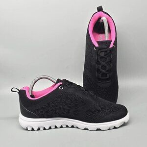 Propet Travelactiv Black Pink XX Wide Fashion Sneakers Women's Size 7 XX(4E)